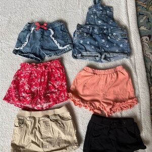 Lot of shorts, overalls and a khaki skort.